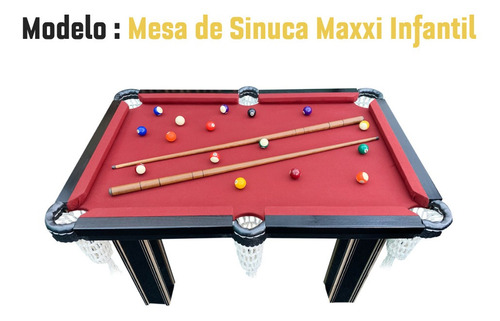 Mesa Sinuca Infantil Completa Com Jogo Bolas E Tacos Bilhar